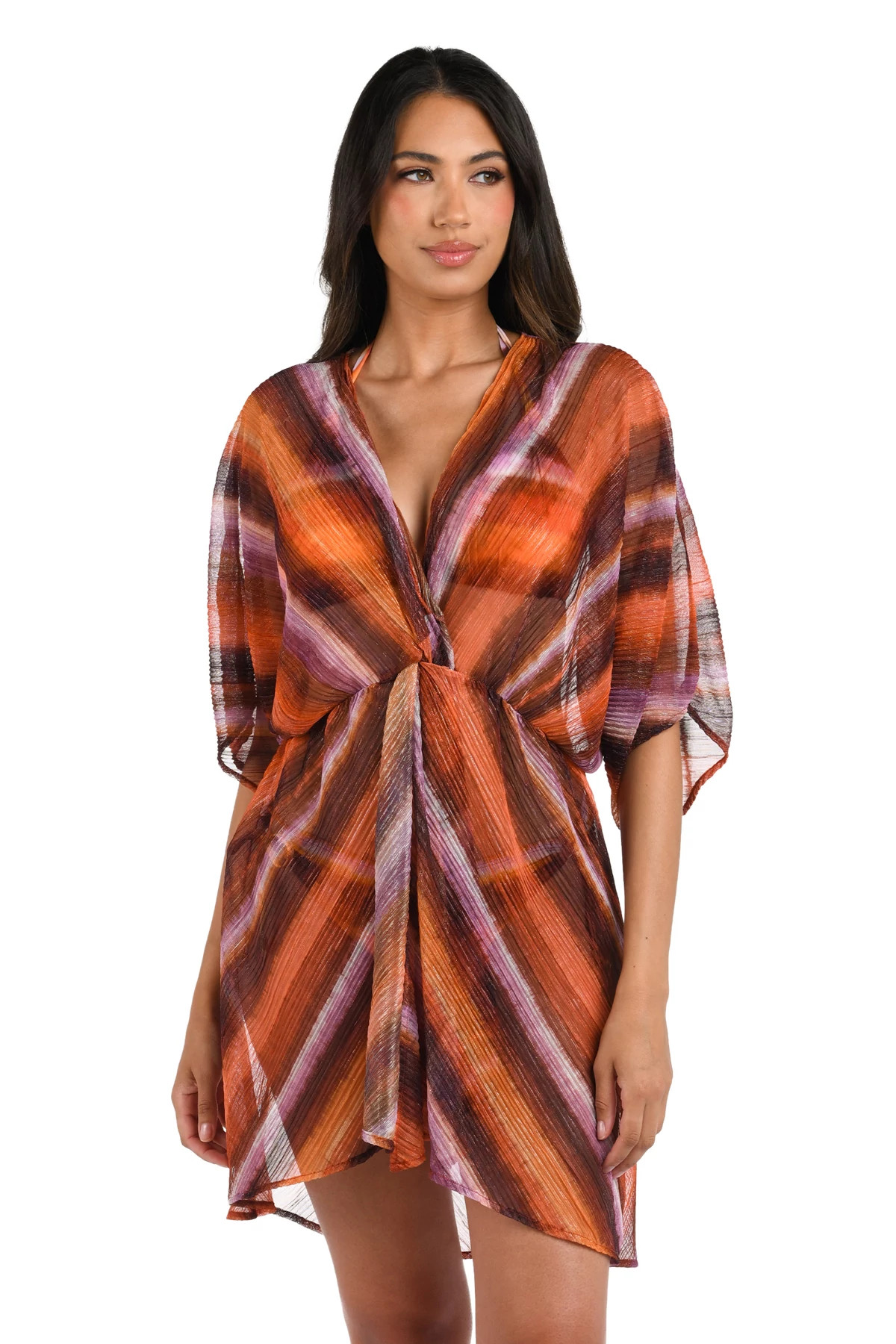 SUNSET Horizon Metallic Twist Tunic image number 1