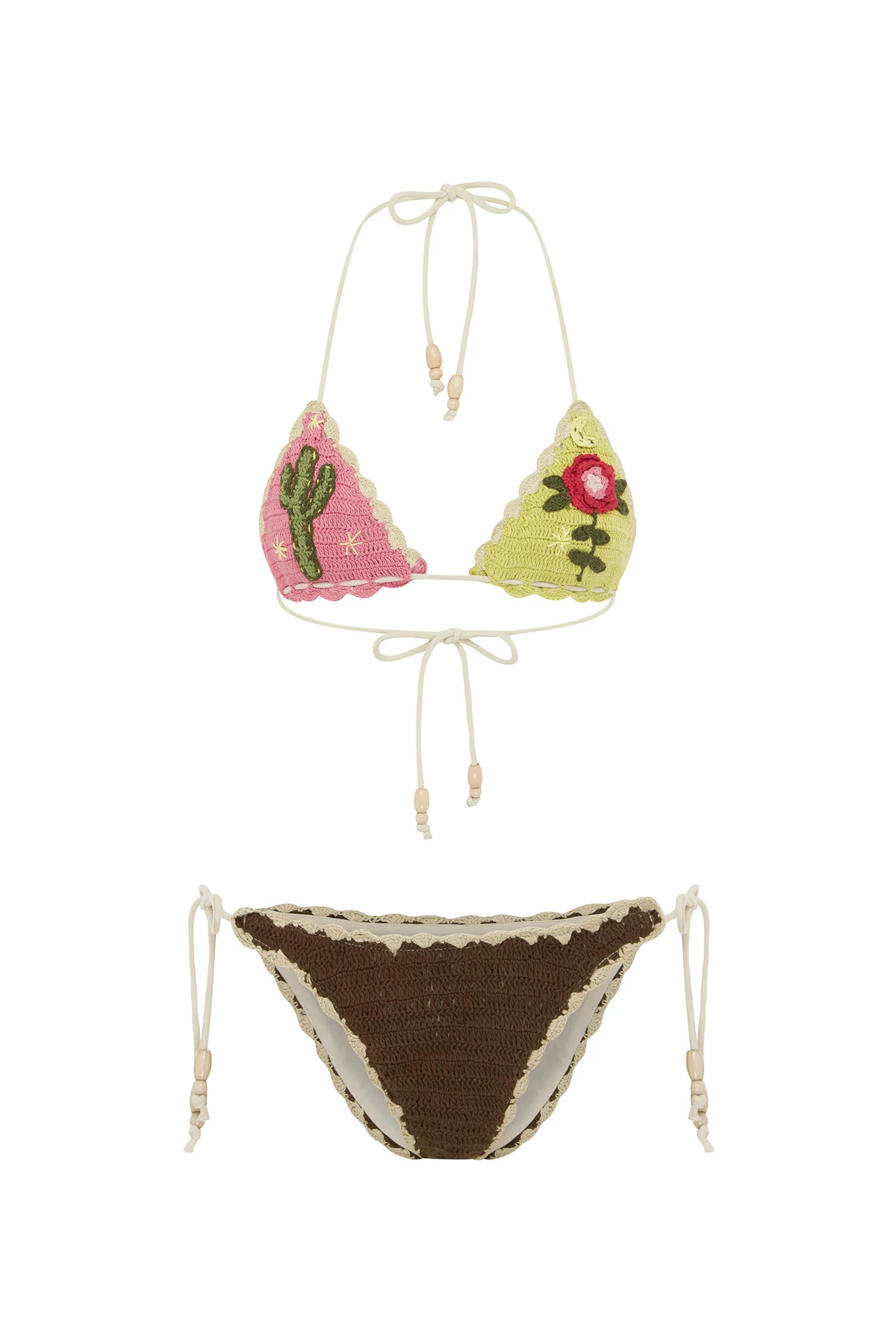 SAGUARO Crochet Brazilian Bikini Bottom image number 3