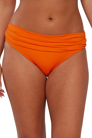KUMQUAT SANDBAR RIB Unforgettable Banded Hipster Bikini Bottom