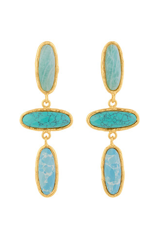 TURQUOISE Grace Marbled Stone Earrings
