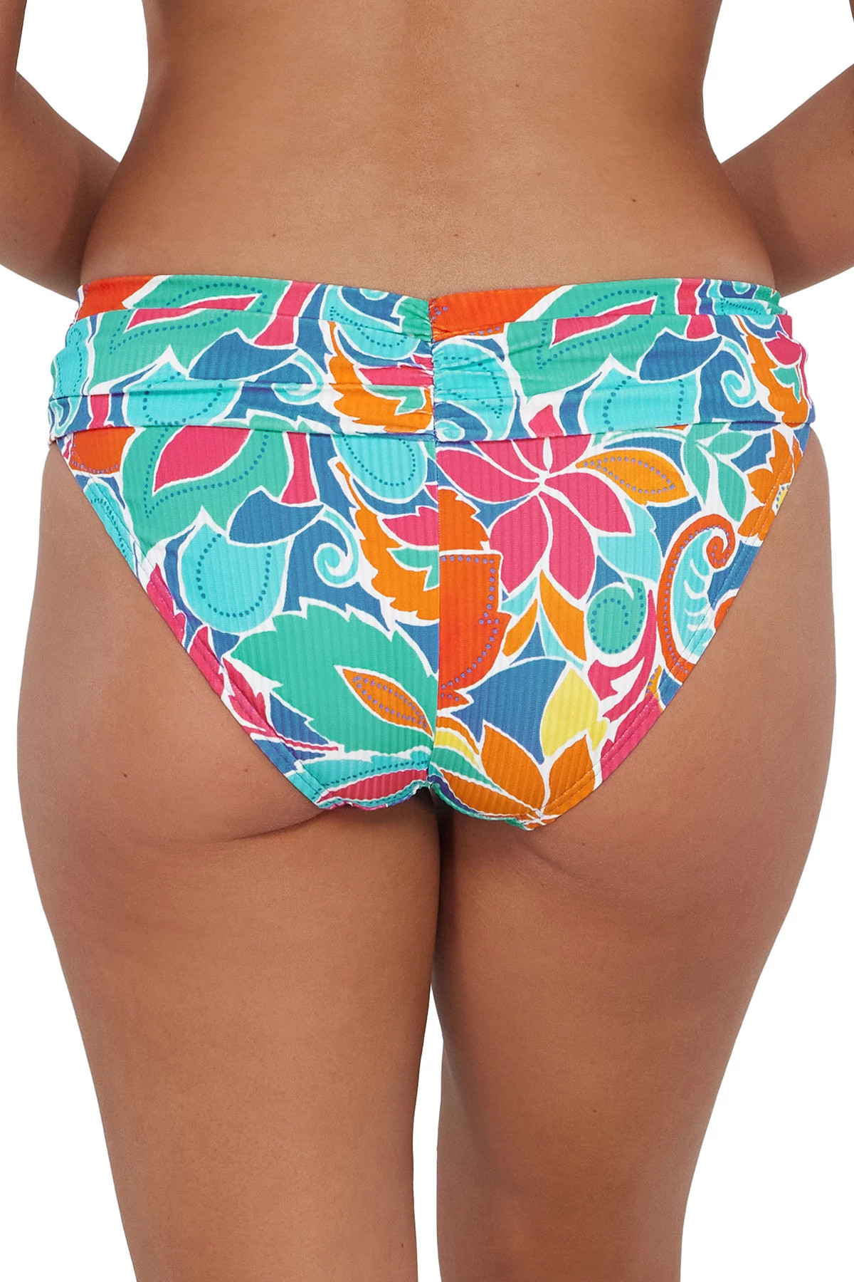 FESTIVE FLORAL SANDBAR RIB Unforgettable Banded Hipster Bikini Bottom image number 2