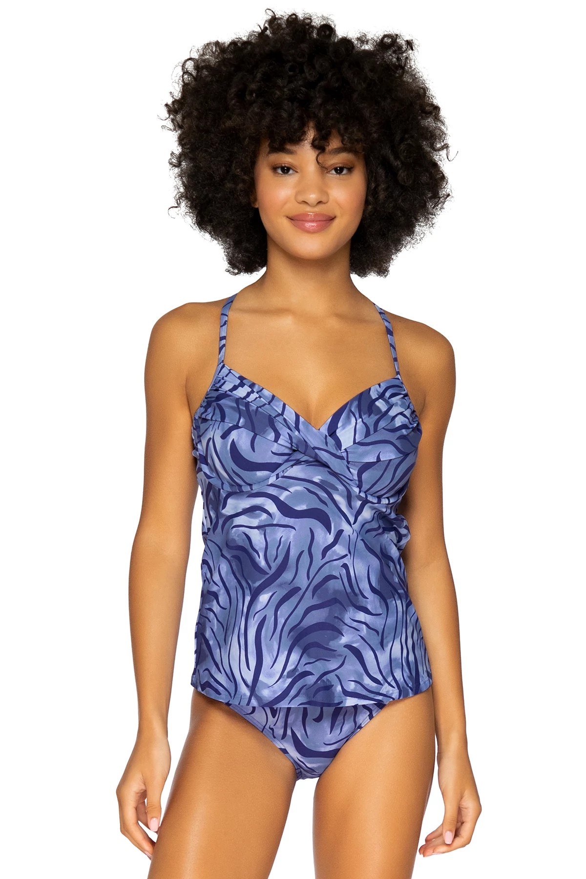 SUMATRA Crossroads Over The Shoulder Tankini Top (D+ Cup) image number 1