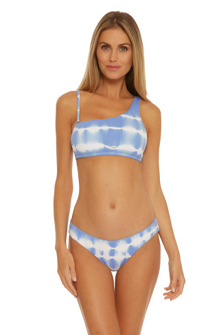 SKY BLUE Lani Tie-Dye Asymmetrical Bikini Top