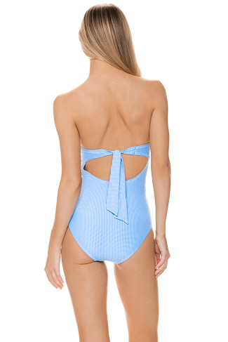 PERI BLUE GINGHAM Bandeau One Piece Swimsuit