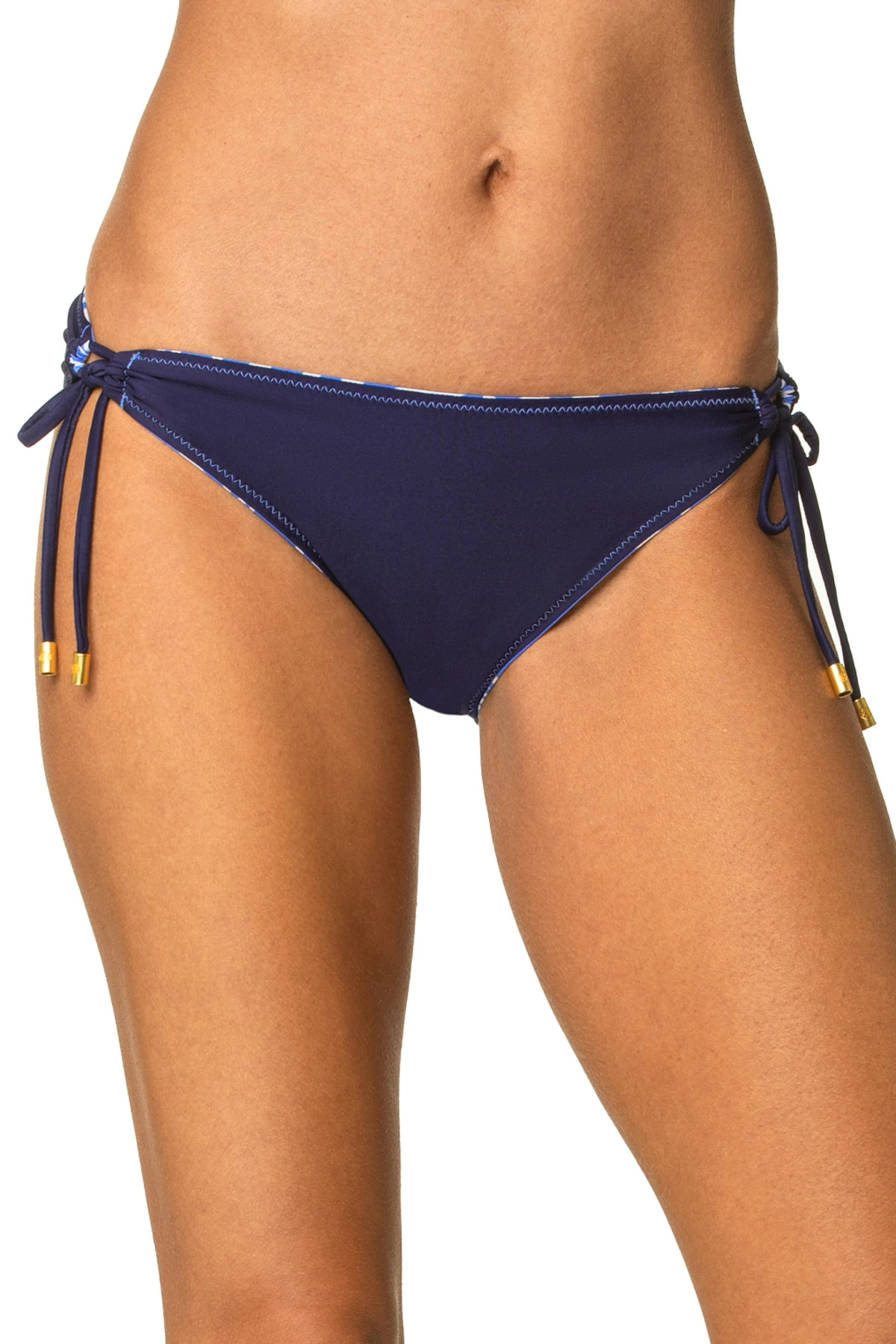 PERIWINKLE Palm Reversible Tie Side Hipster Bikini Bottom image number 2