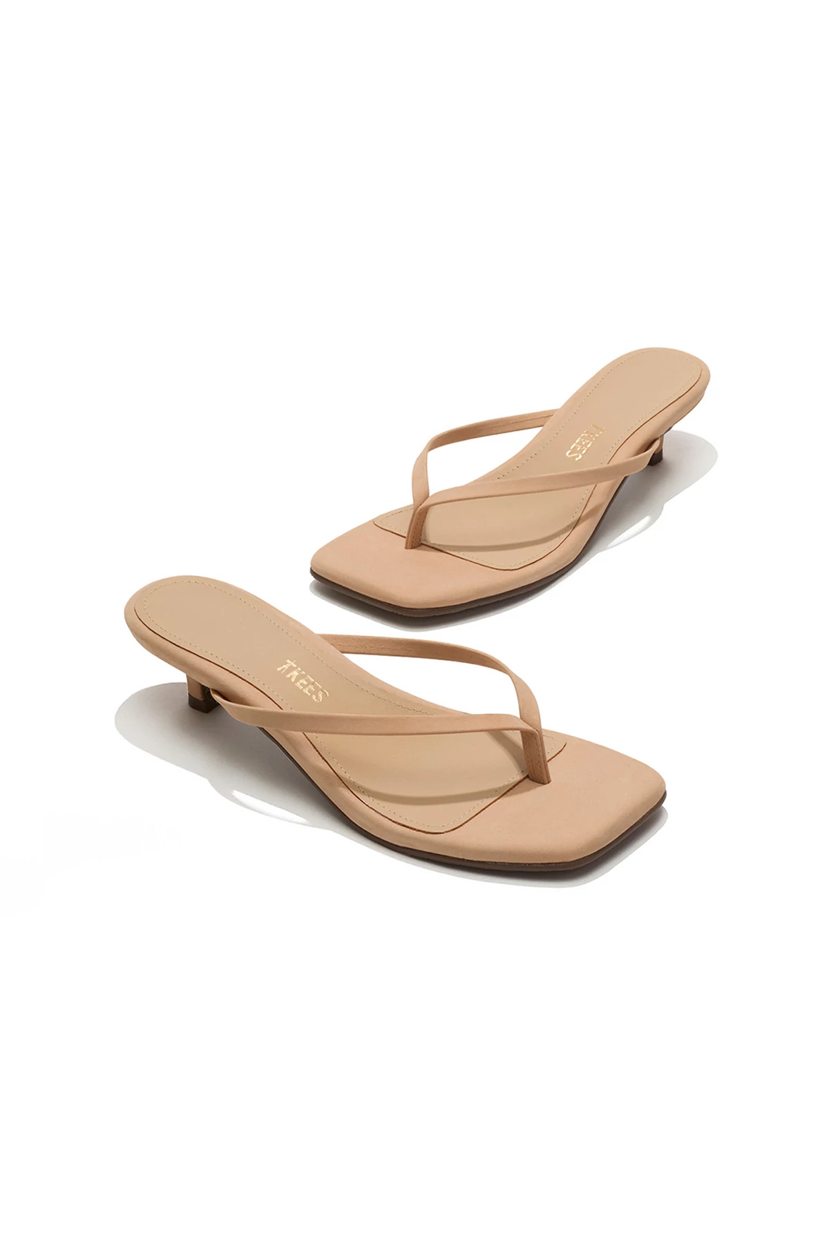 SUNKISSED SUEDE Julie Square Toe Kitten Heel Sandal image number 2
