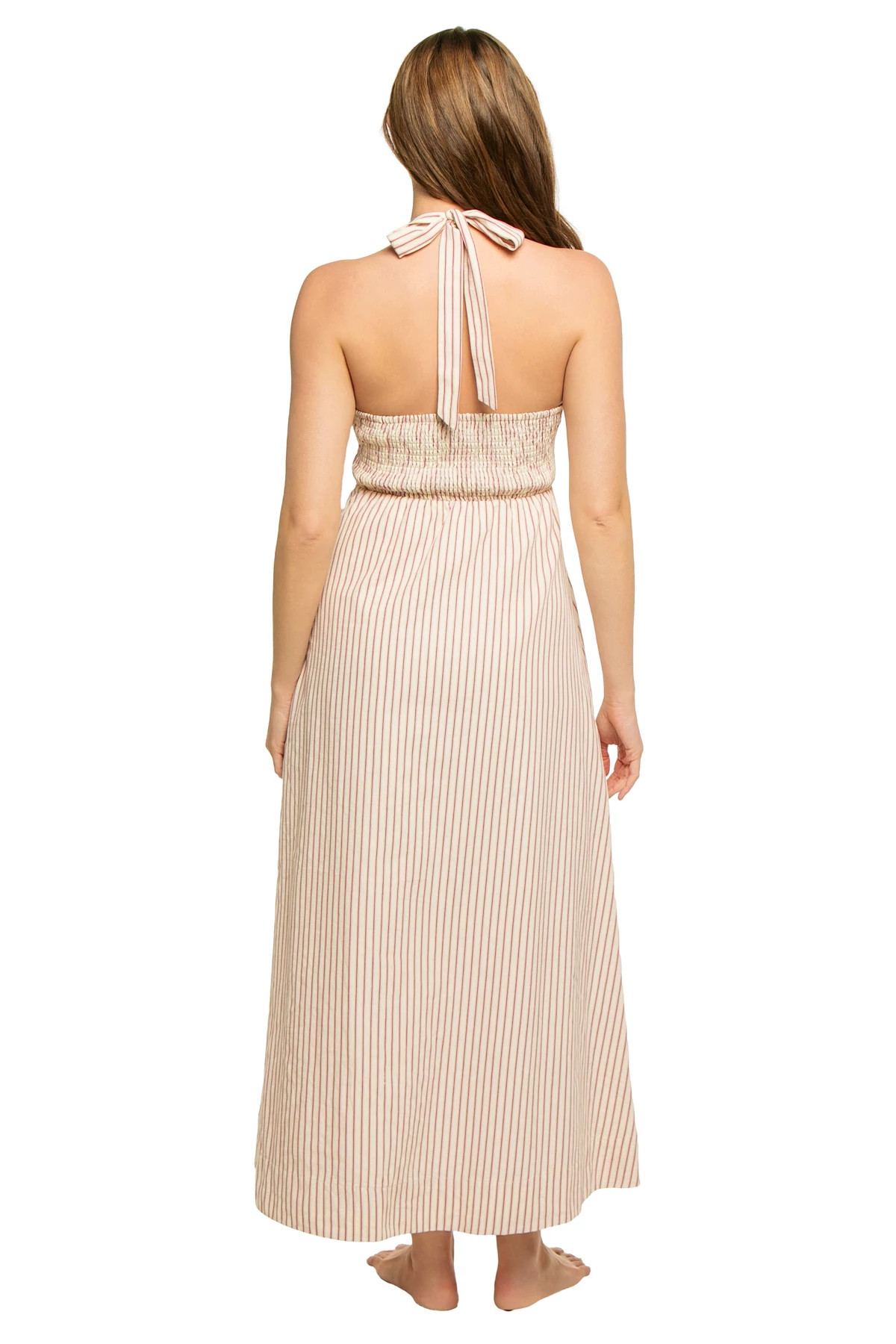 RED STRIPE Radiance Halter Midi Dress image number 2