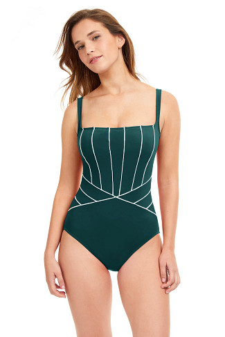 EMERALD Line Up Square Neck One Piece Swimsuit