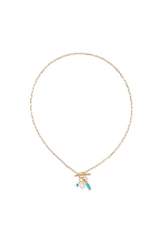 GOLD Pearl Toggle Necklace