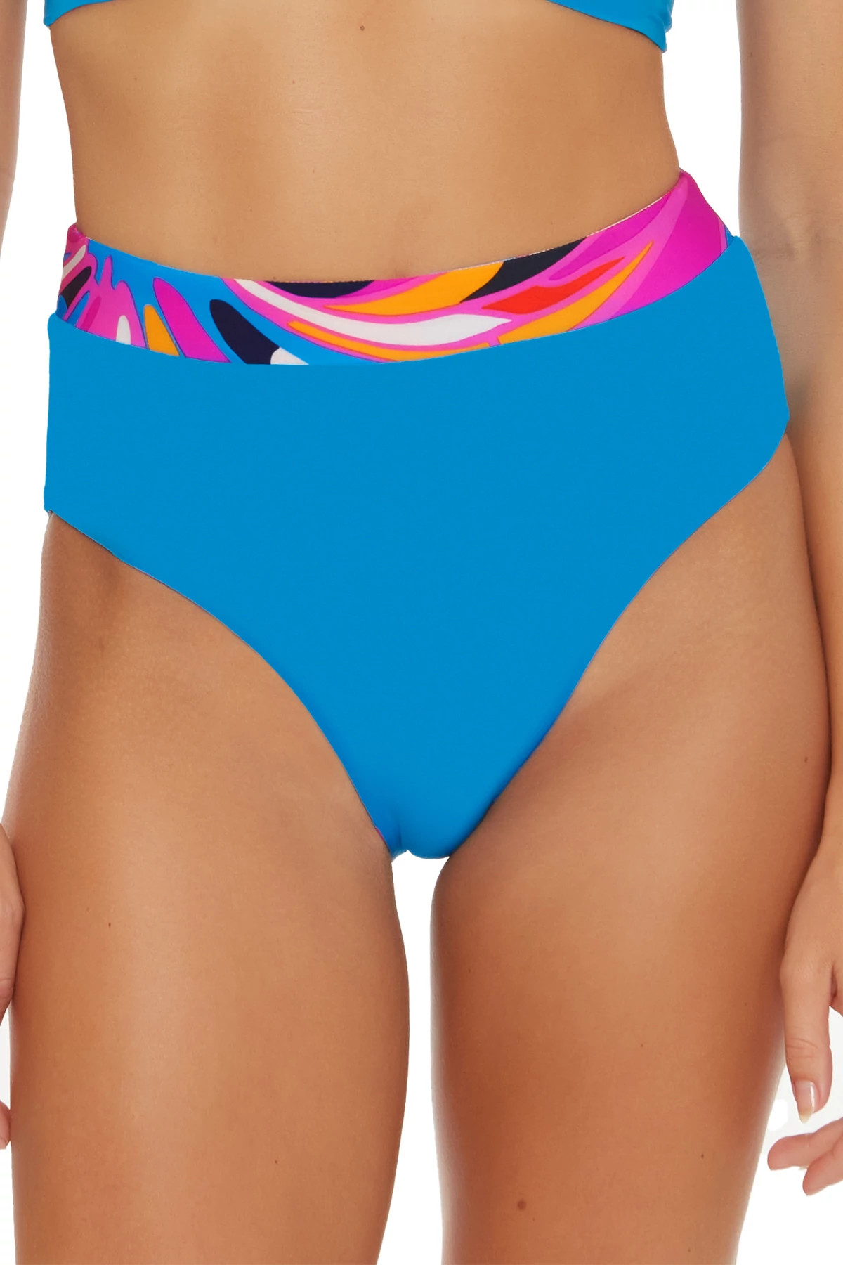 MULTI Rio Reversible Banded High Waist Bikini Bottom image number 2