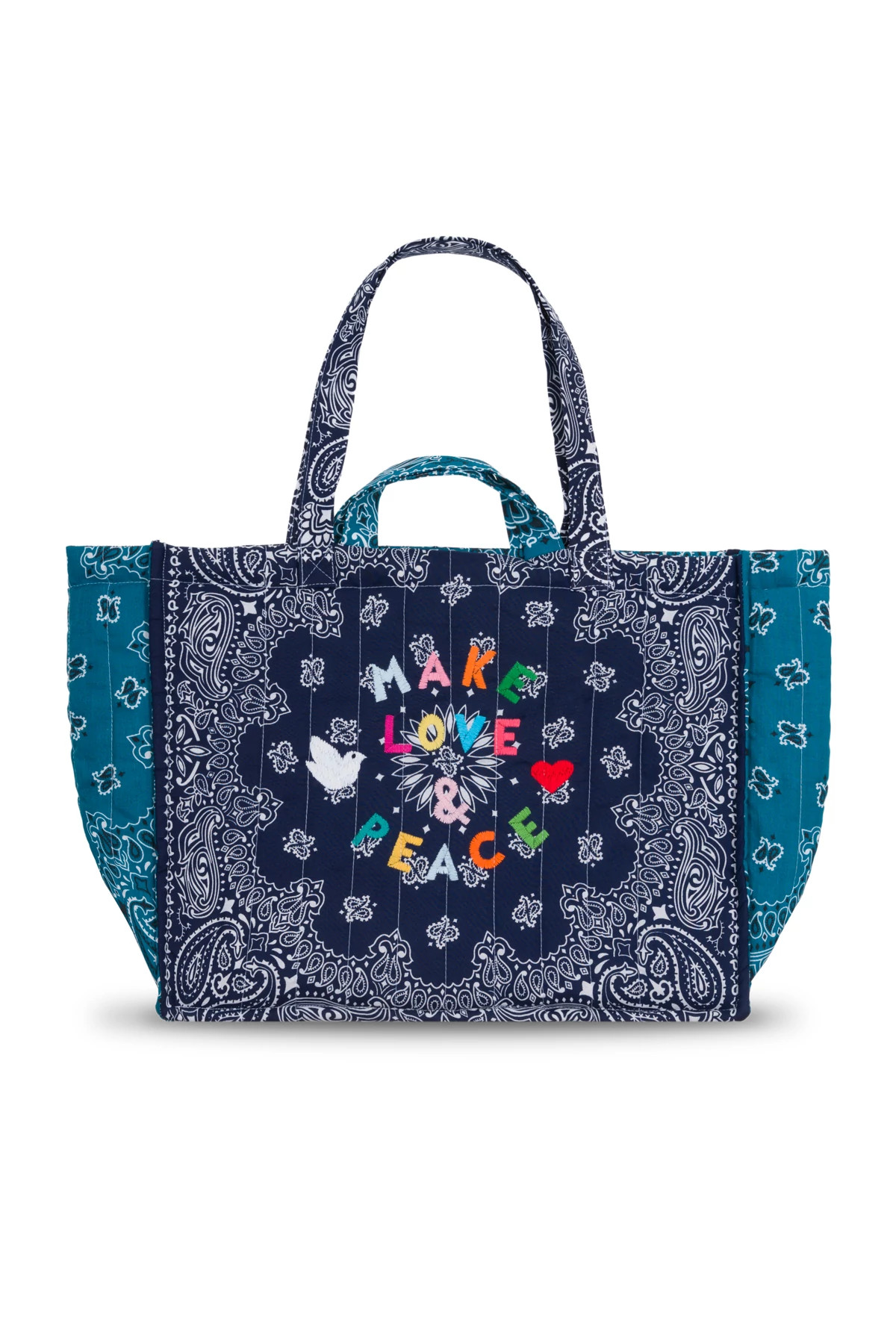 NAVY/PETROLE Cabas Quilted Tote Bag image number 1