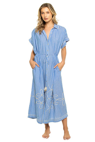 BLUE STRIPES Valerie Caftan Dress