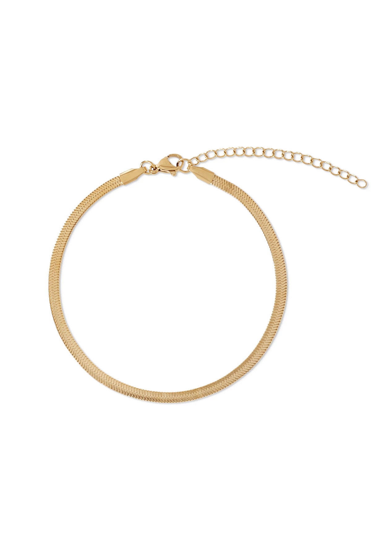 GOLD Nic Herringbone Chain Anklet image number 1