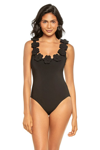 BLACK Juliet Round Neck Floral One Piece