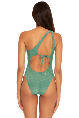 IVY Metallic Maillot Asymmetrical One Piece Swimsuit
