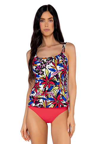 BOLD BLOSSOM Taylor Molded Underwire Tankini Top (D+ Cup)