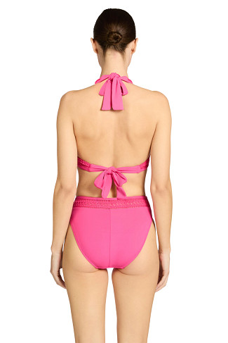 STRAWBERRY Crochet Trim Halter Bikini Top