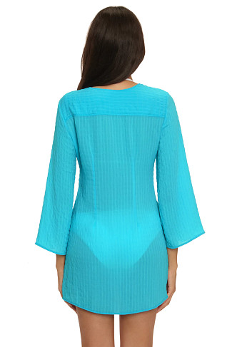 TURQUOISE Nashville Textured Kimono Cover Up