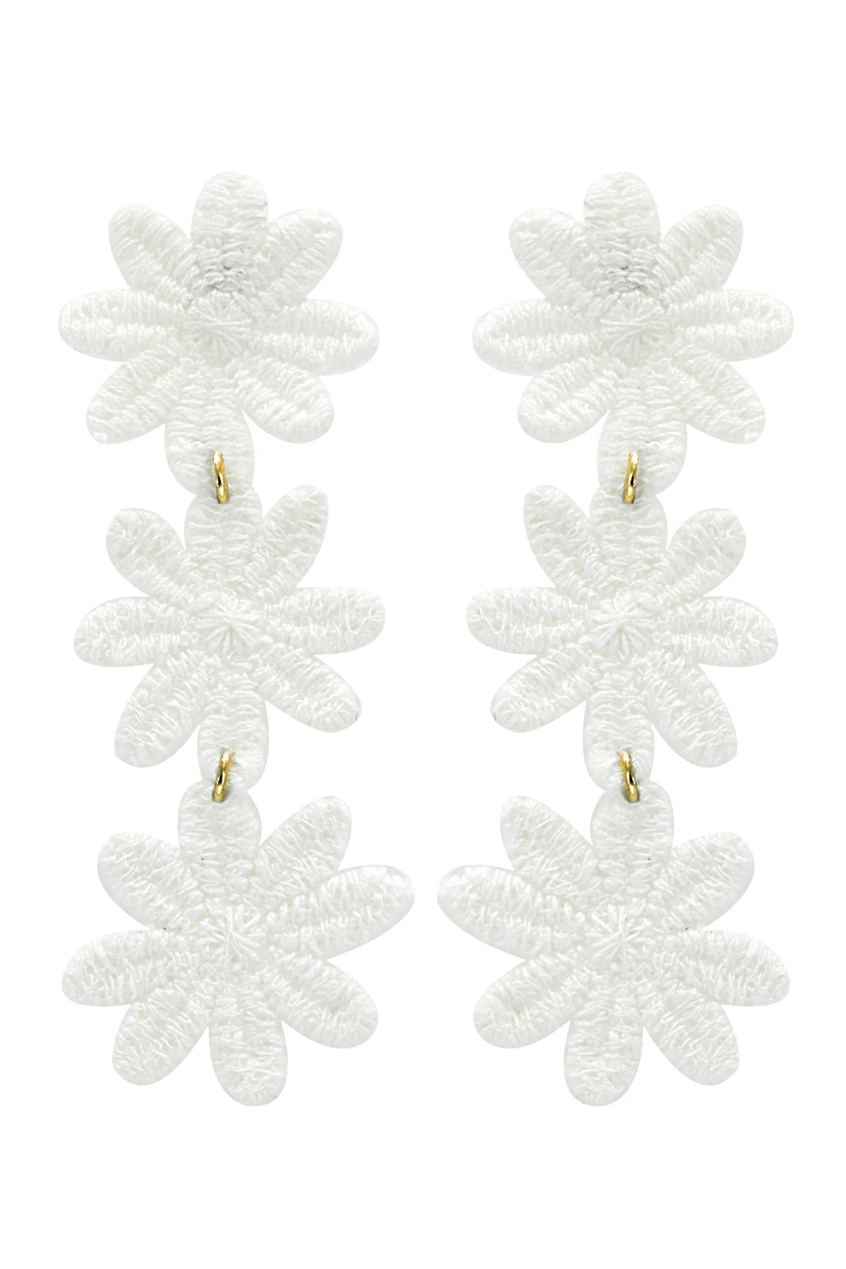 WHITE Daisy Drop Earrings image number 1