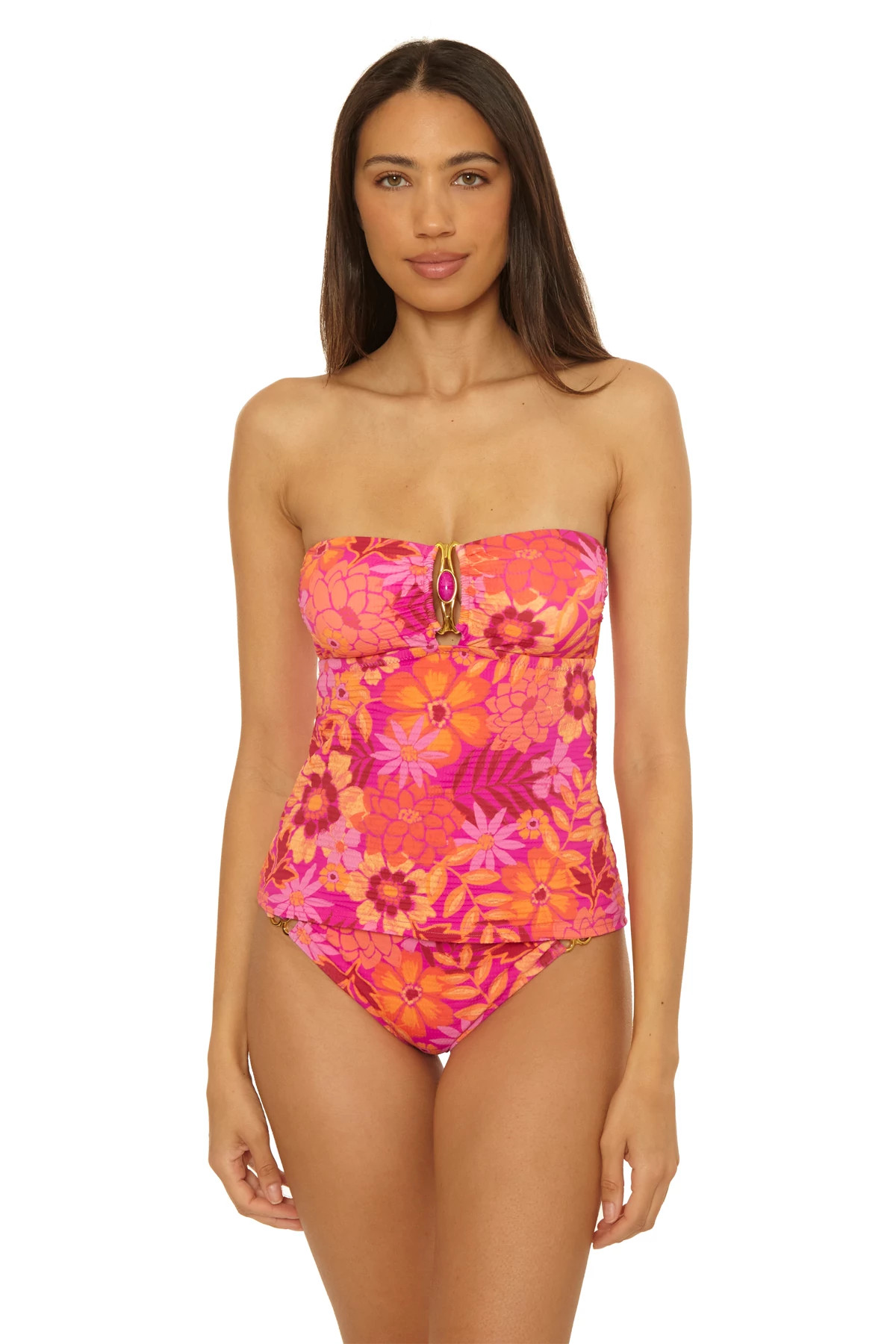 MULTI Brinley Bandeau Tankini Top image number 1