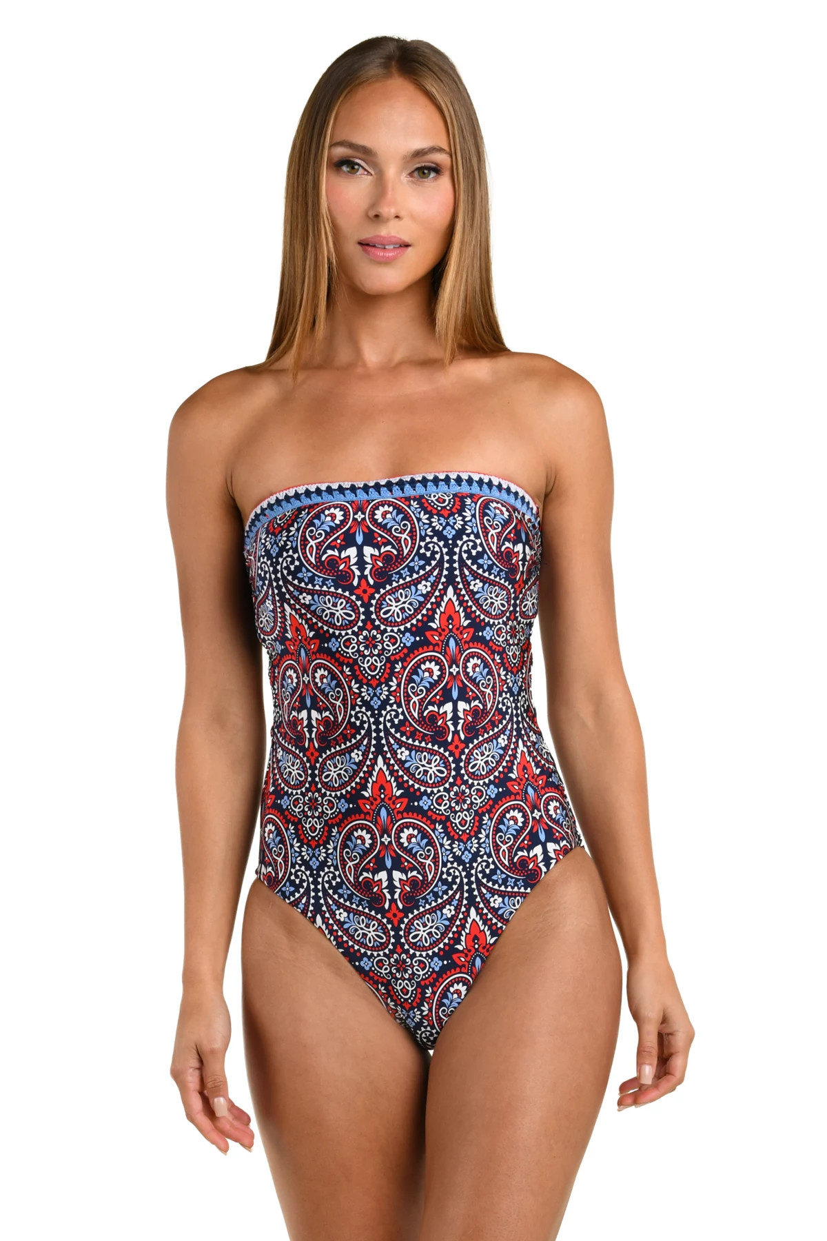 MULTI Americana Paisley One Piece Swimsuit image number 3