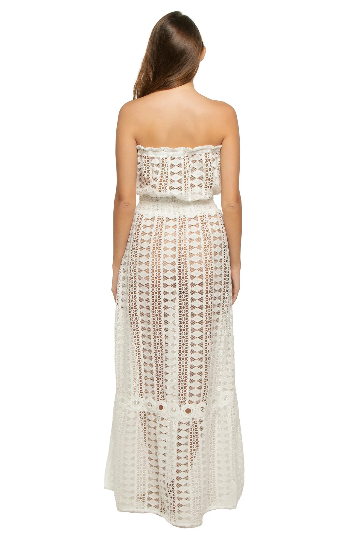 WHITE COTTON Henrietta Maxi  Cover Dress image number 2