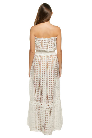 WHITE COTTON Henrietta Maxi  Cover Dress