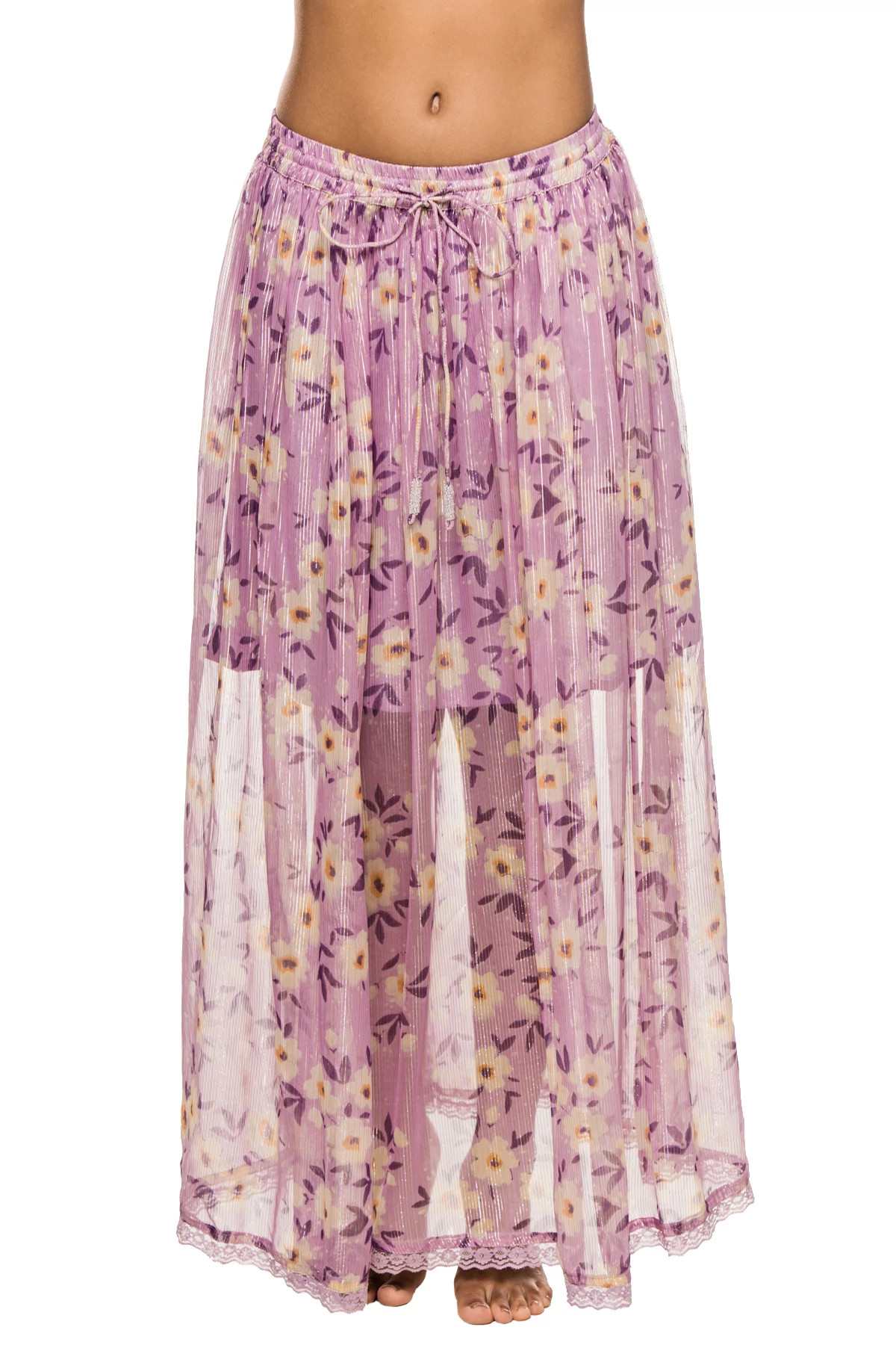 LILAC Lily Metallic Maxi Skirt image number 1