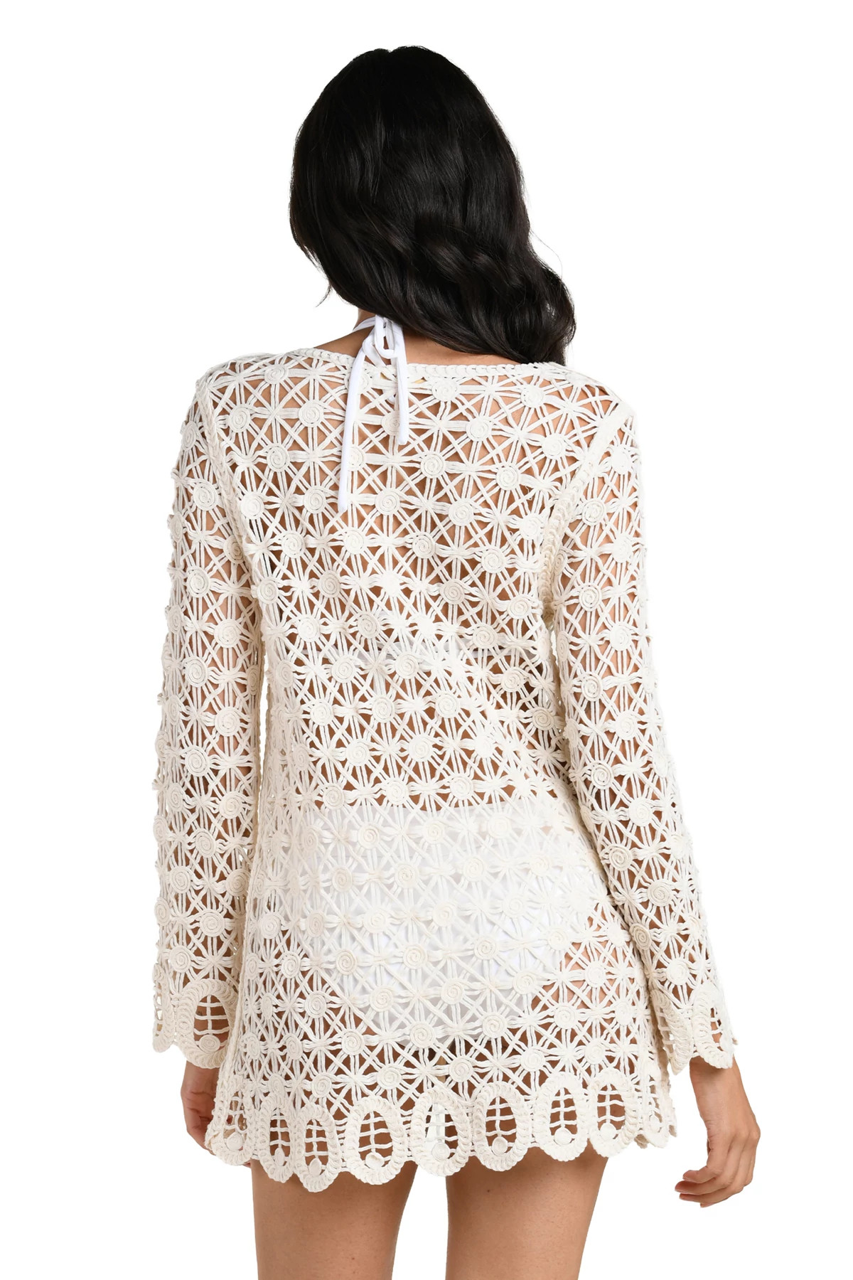 IVORY Crochet Kimono image number 2