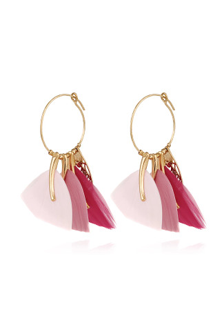 363 PINK Marly Feather Earrings