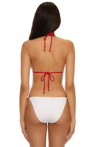 WHITE Cheryl Embroidered Triangle Bikini Top