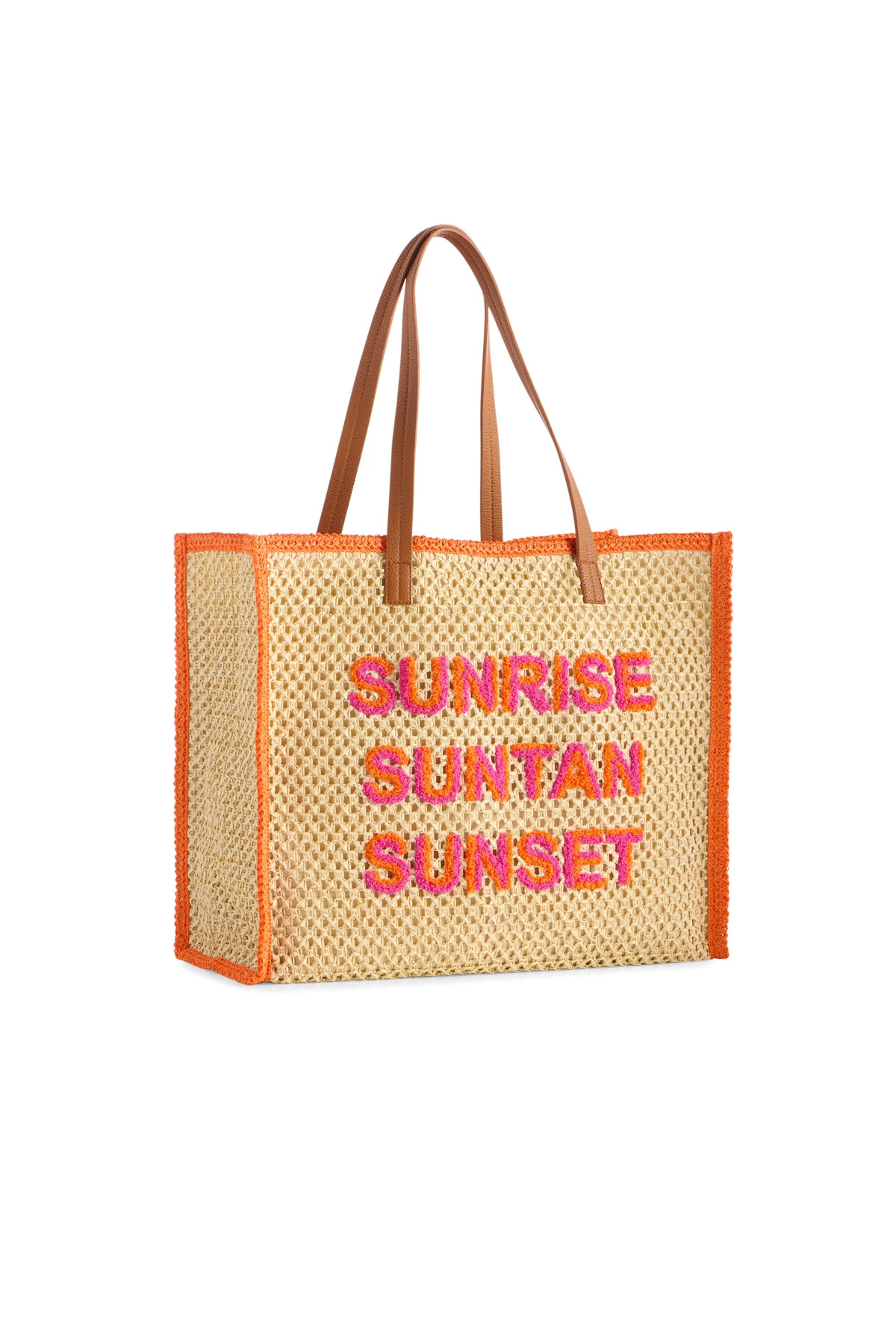 NATURAL Sunrise Suntan Sunset Straw Tote image number 1