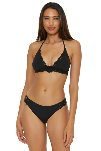 BLACK Avery Halter Bikini Top