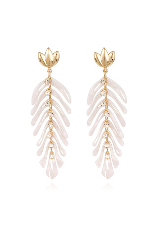 011 WHITE Cavallo Leaf Earrings