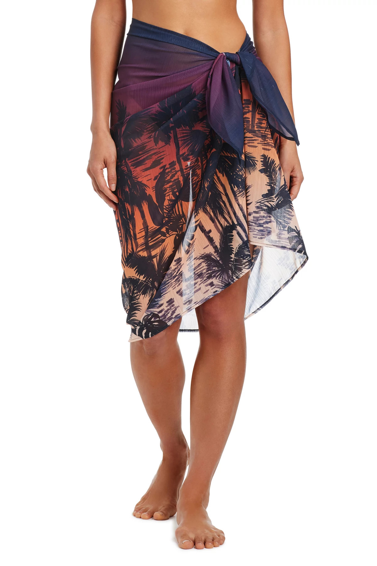 MULTI Ombre Palm Chiffon Sarong image number 1