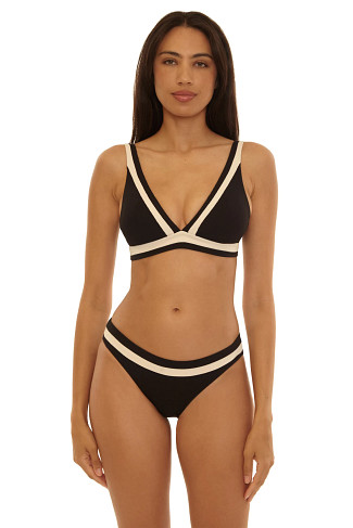 BLACK/TAN Claire Bralette Bikini Top