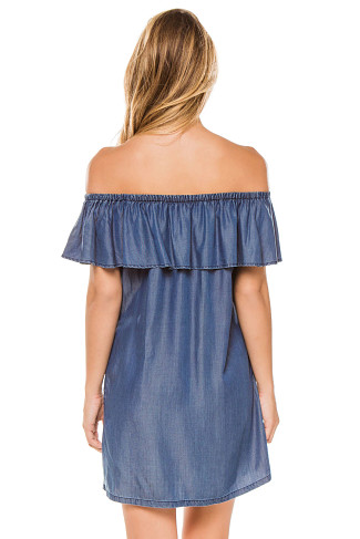CHAMBRAY Off The Shoulder Dress