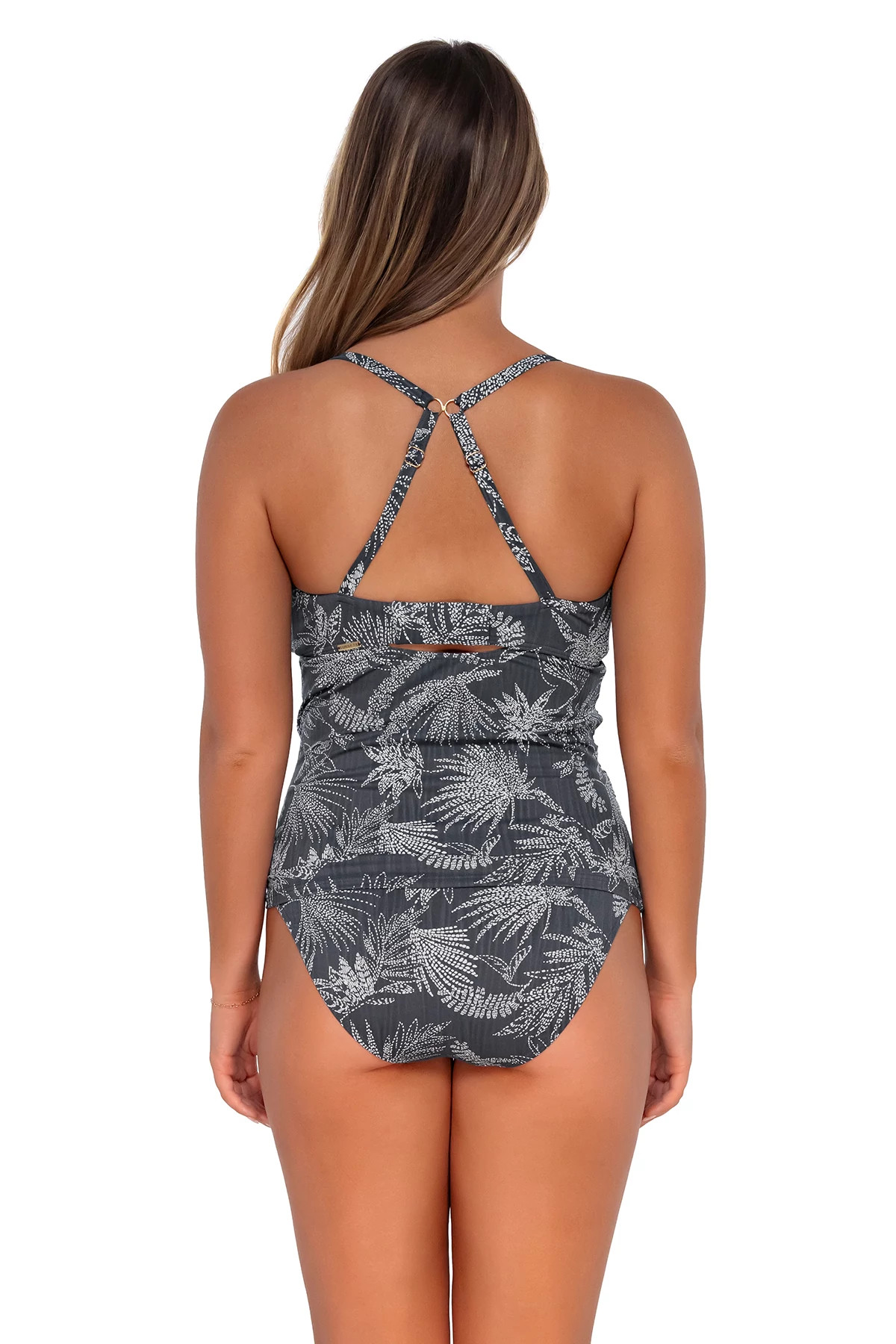 FANFARE SEAGRASS TEXTURE Zuri V-Wire Tankini Top (D+ Cup) image number 3
