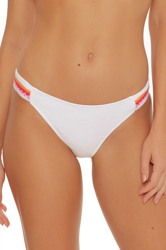 WHITE Tulum Tab Side Hipster Bikini Bottom