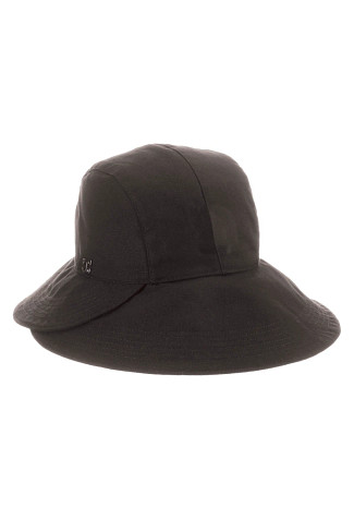 BLACK Black Cotton Split Brim Sun Hat