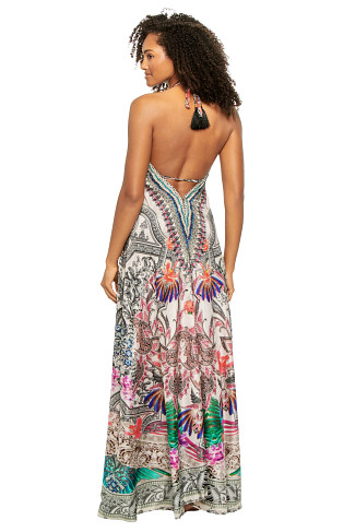 SUNRISE Hi-Low Halter Maxi Dress