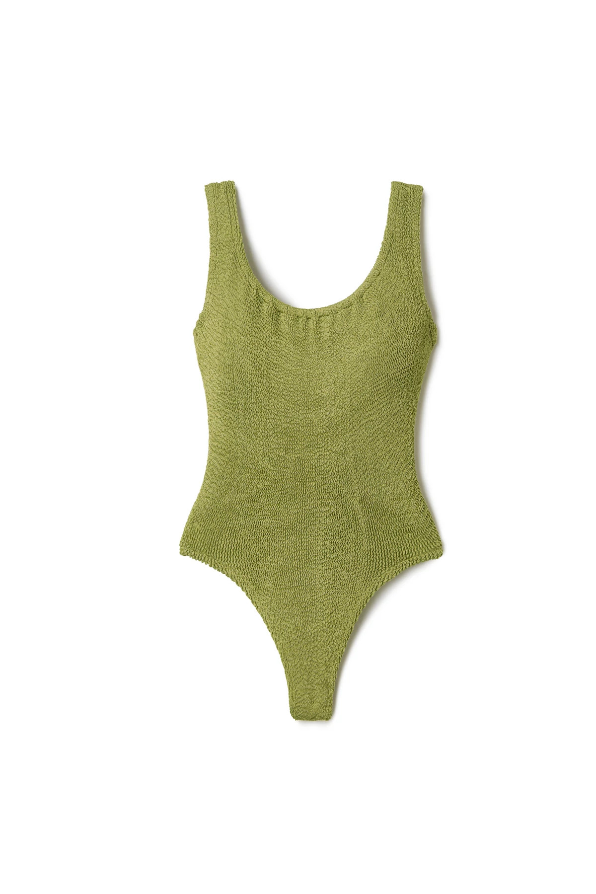 METALLIC MOSS Classic Square Neck One Piece Swimsuit image number 3