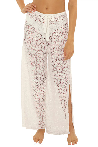 WHITE Las Colinas Crochet Pants