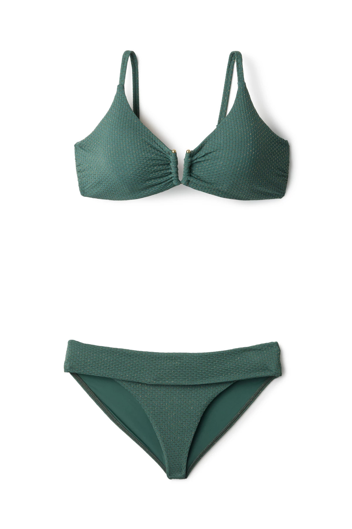 SEA GREEN Sydney Textured Hipster Bikini Bottom image number 3