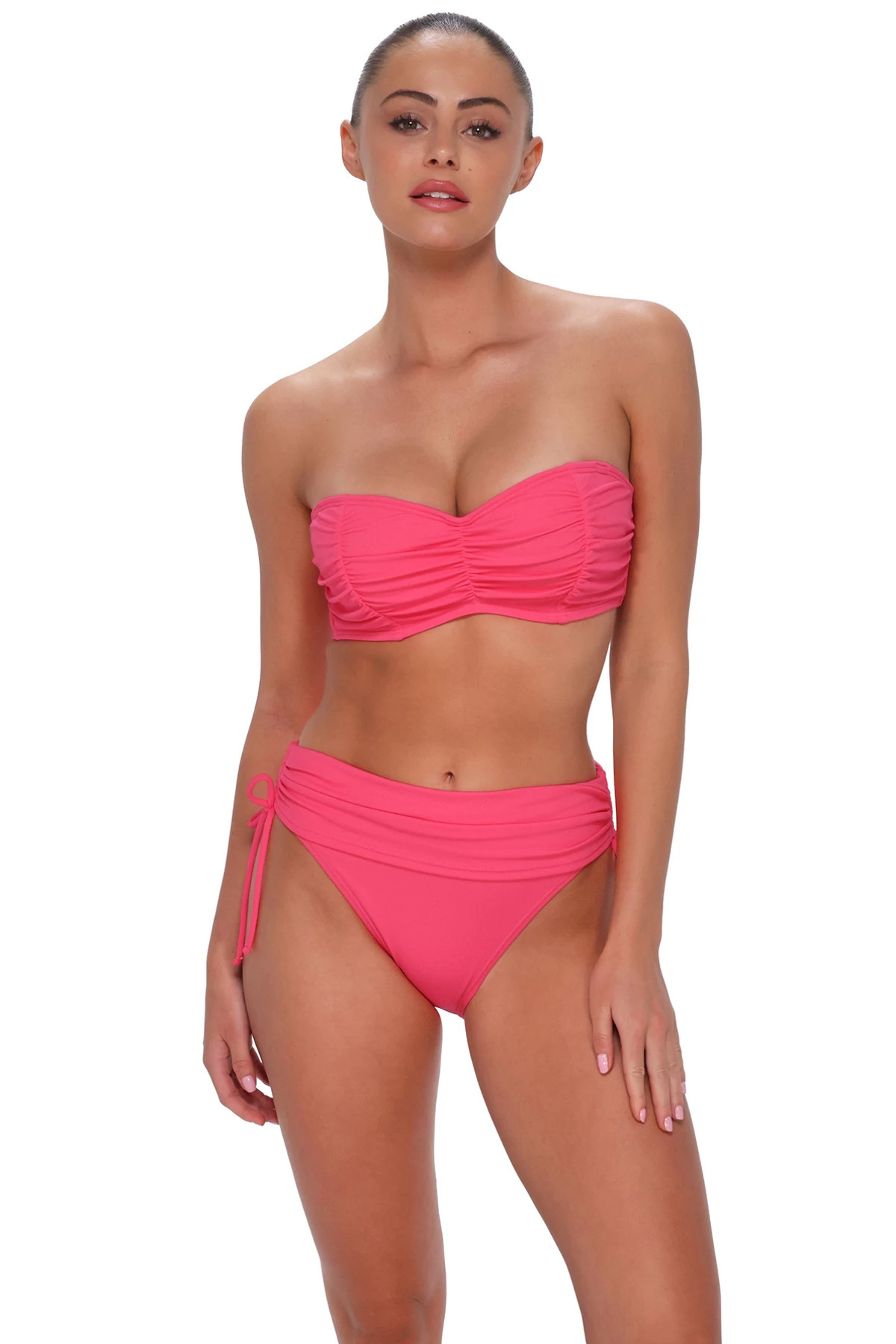 POSY PINK CREPE Loretta Bandeau Bikini Top (D+ Cup) image number 2
