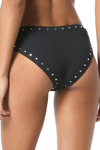 BLACK Crepe Hipster Bikini Bottom