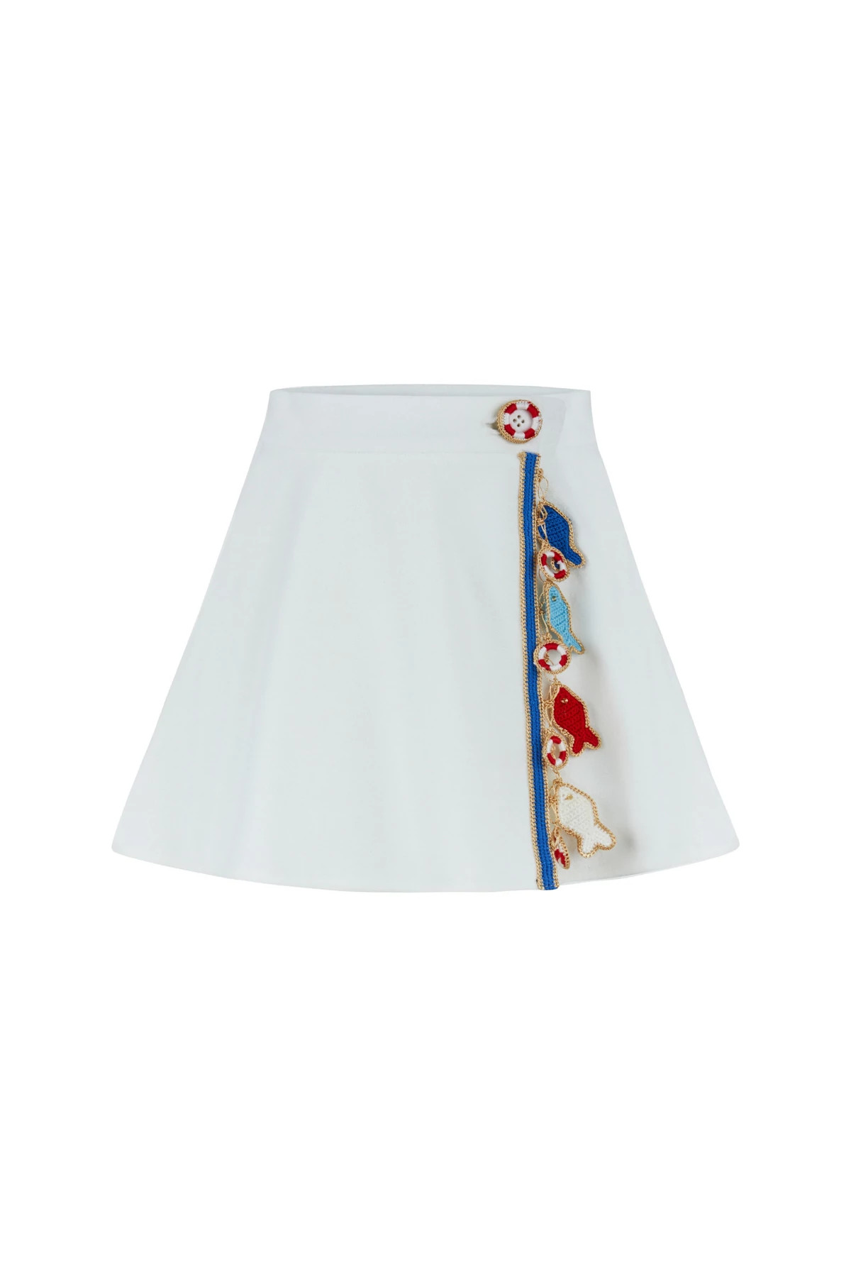 WHITE Poisson Wrap Skirt image number 3