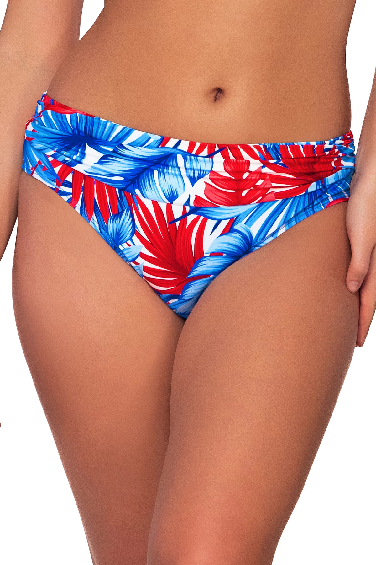 AMERICAN DREAM Unforgettable Banded Hipster Bikini Bottom image number 1