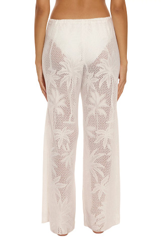 WHITE Palm Lace Wide Leg Cover Up Pants