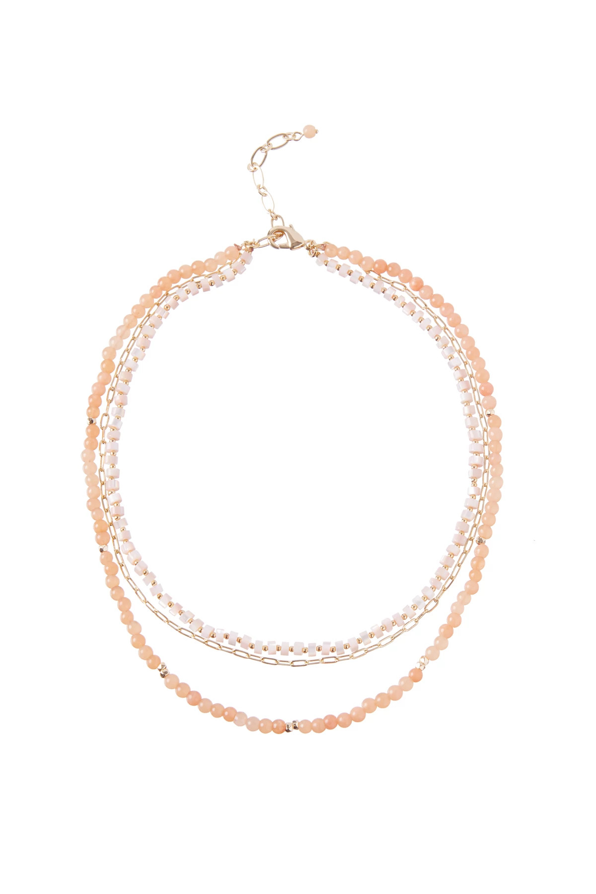 PEACH Moonstone Peach Layered Necklace image number 1